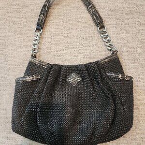 Simply Vera Wang Black Hobo Shoulder Bag Purse Sporty Casual Pockets Medium